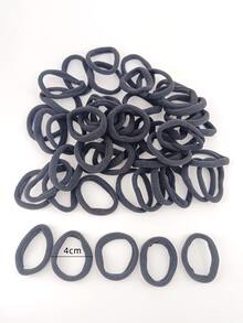 50 piezas Goma de pelo unicolor - Gris - Ver 5