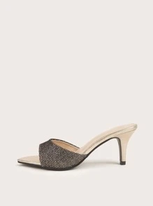 Sandalias planas con diseño de diamante de imitación - Dorado - Ver 2