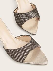 Sandalias planas con diseño de diamante de imitación - Dorado - Ver 5