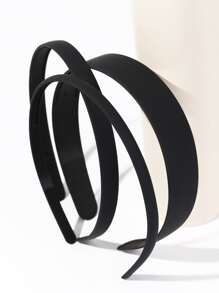 3件套纯色休闲发箍，发带，发圈，黑色，发饰，头饰 - 黑色 - 查看 3