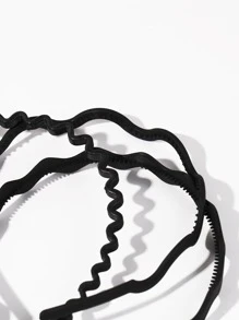 3pcs Solid Headband - Black - View 6