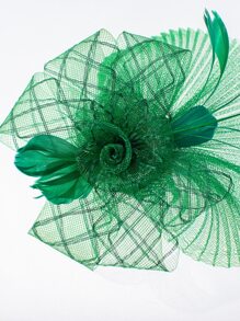 Băng đô trang trí hoa - màu xanh lá - Xem 3