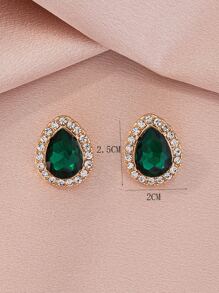 اقراط مسماري حجر الراين قطرة ماء