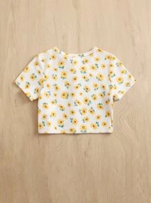 SHEIN 嬰兒滿版印花前排扣T恤 - 彩色 - 查看 2