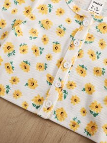 SHEIN 嬰兒滿版印花前排扣T恤 - 彩色 - 查看 3