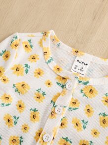 SHEIN 嬰兒滿版印花前排扣T恤 - 彩色 - 查看 4