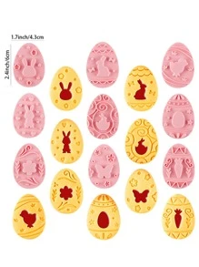 9入組復活節彩蛋形狀餅乾模具 - 粉色 - 查看 4
