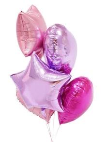 10入組心形小氣球 - 粉色 - 查看 3