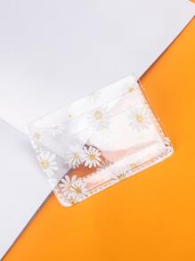 花卉图案清晰轻便便携卡包白领女性节日纪念日生日礼物配件礼品卡夹钱包名片夹信用卡夹身份证夹女士女士迷你钱包卡片钱包