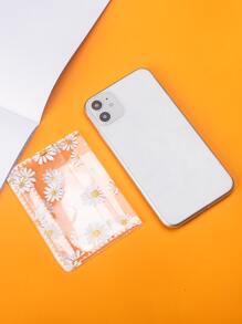 花卉图案清晰轻便便携卡包白领女性节日纪念日生日礼物配件礼品卡夹钱包名片夹信用卡夹身份证夹女士女士迷你钱包卡片钱包