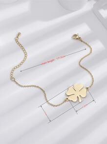 Pulsera con diseño de trébol - Amarillo Oro - Ver 3