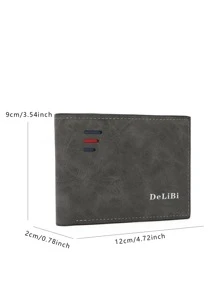 Cartera pequeña y portátil para hombre con gráficos de letras y apta para trabajadores de oficina para la universidad, trabajo, negocios y viaje, tanto para obsequiar en aniversarios, cumpleaños o en el Día de San Valentín - Negro - Ver 3