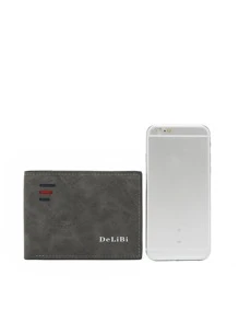 Cartera pequeña y portátil para hombre con gráficos de letras y apta para trabajadores de oficina para la universidad, trabajo, negocios y viaje, tanto para obsequiar en aniversarios, cumpleaños o en el Día de San Valentín - Negro - Ver 4