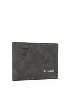 Cartera pequeña y portátil para hombre con gráficos de letras y apta para trabajadores de oficina para la universidad, trabajo, negocios y viaje, tanto para obsequiar en aniversarios, cumpleaños o en el Día de San Valentín - Negro - Ver 7