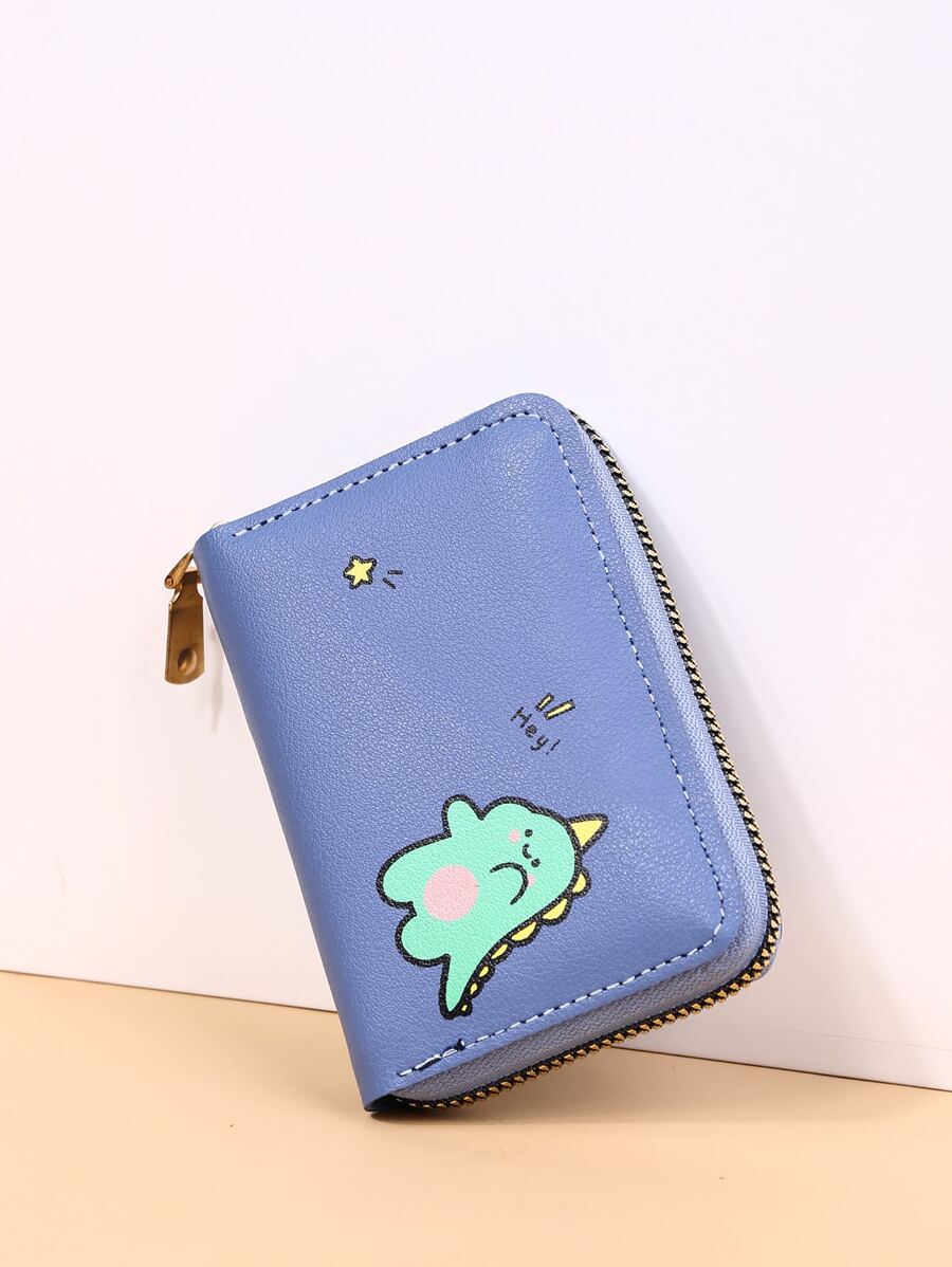 卡通圖案卡包 - 藍色 - 查看 1