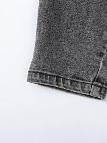 Bé Trai Quần Jeans Túi màu trơn - Màu xám đen - Xem 4