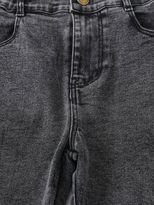 Bé Trai Quần Jeans Túi màu trơn - Màu xám đen - Xem 7