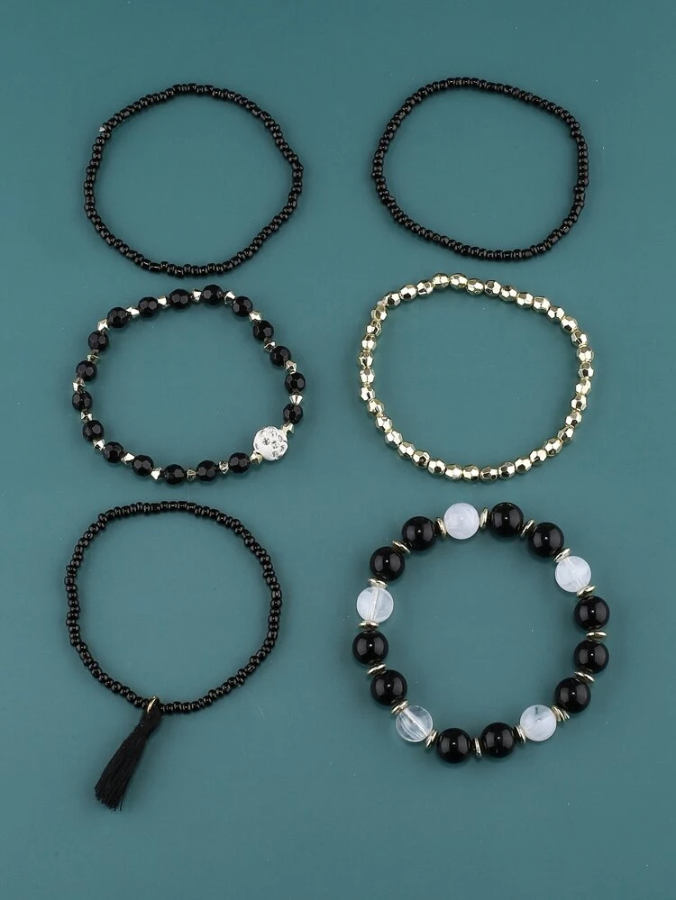 1 Set Style Multicolor Jewelry Combination, Including 6pcs Bracelets