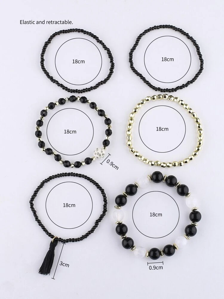 1 Set Style Multicolor Jewelry Combination, Including 6pcs Bracelets