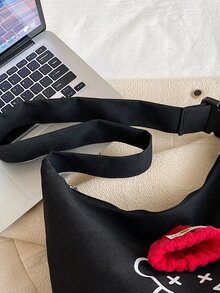Túi Crossbody Nữ Hoạt hình Có thể điều chỉnh được - màu đen - Xem 5
