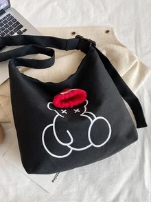 Túi Crossbody Nữ Hoạt hình Có thể điều chỉnh được - màu đen - Xem 8