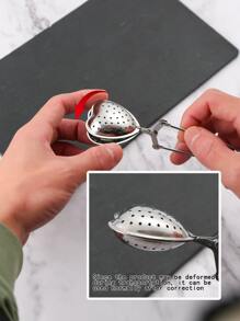 1个不锈钢心形茶漏，创意茶叶过滤器 - 銀色 - 查看 4