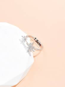 1 Stück Strass und Stern Dekor, Ring Kupfer Schmuck