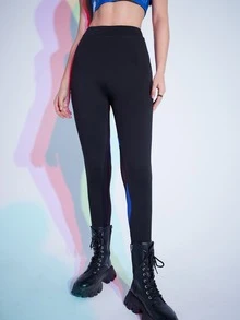 ROMWE Quần tất nữ Tương phản Mesh Hình học Thể thao - Nhiều màu - Xem 4