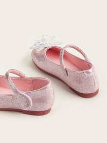 Giày búp bê trẻ em long lanh Pha lê kim cương màu trơn Mary Jane - Hồng - Xem 4