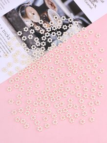 200pcs Flower Design Faux Pearl DIY Jewelry Accessory - Beige - View 1