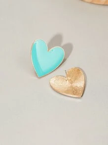 Hoa tai đinh hình trái tim - Màu xanh Bạc hà - Xem 2