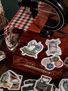 46 piezas Pegatina con patrón vintage DIY - Multicolor - Ver 2