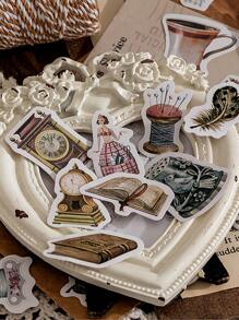 46 piezas Pegatina con patrón vintage DIY - Multicolor - Ver 5