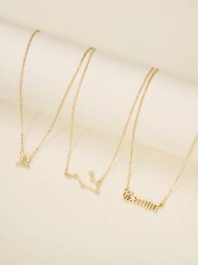 3 chiếc vòng cổ Zodiac Gemini Charm - Vàng - Xem 2