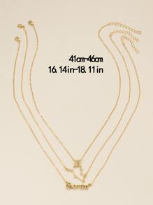 3 chiếc vòng cổ Zodiac Gemini Charm - Vàng - Xem 3