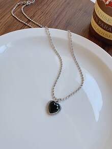 Vòng cổ trái tim quyến rũ - Bạc - Xem 2