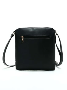 Tassel Decor Leopard Graphic Square Bag, Mother's Day Gift For Mom - Black - View 3