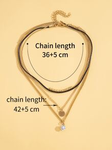 Rhinestone Charm Layered Necklace
