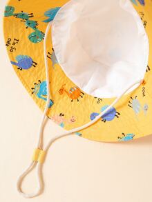 Mũ xô in hình khủng long cho trẻ mới biết đi - Màu vàng - Xem 3