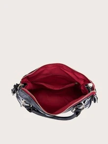 Túi Xách tay Nữ màu trơn Có thể điều chỉnh được Đôi tay cầm Thanh lịch - màu đen - Xem 8