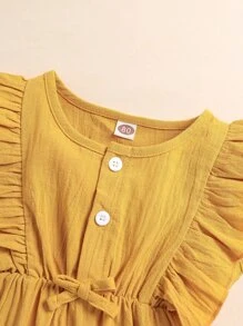 Bebé Body ribete con fruncido con diadema - Mostaza Amarilla - Ver 5