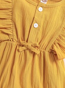 Bebé Body ribete con fruncido con diadema - Mostaza Amarilla - Ver 6