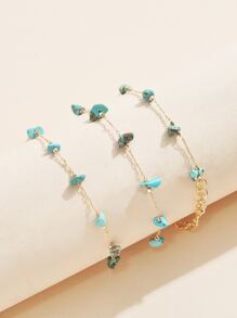 1pc 极简夸张紫水晶原石项链 (手工链，数量随机) - 彩色 - 查看 2