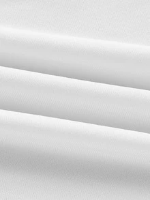 SHEIN 大碼單肩褶邊短款上衣 - 白色 - 查看 4