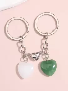 2 cái Móc Khóa Cặp Đôi Trái Tim Quyến Rũ - Nhiều màu - Xem 1