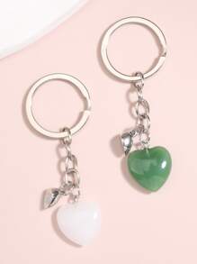 2 cái Móc Khóa Cặp Đôi Trái Tim Quyến Rũ - Nhiều màu - Xem 3