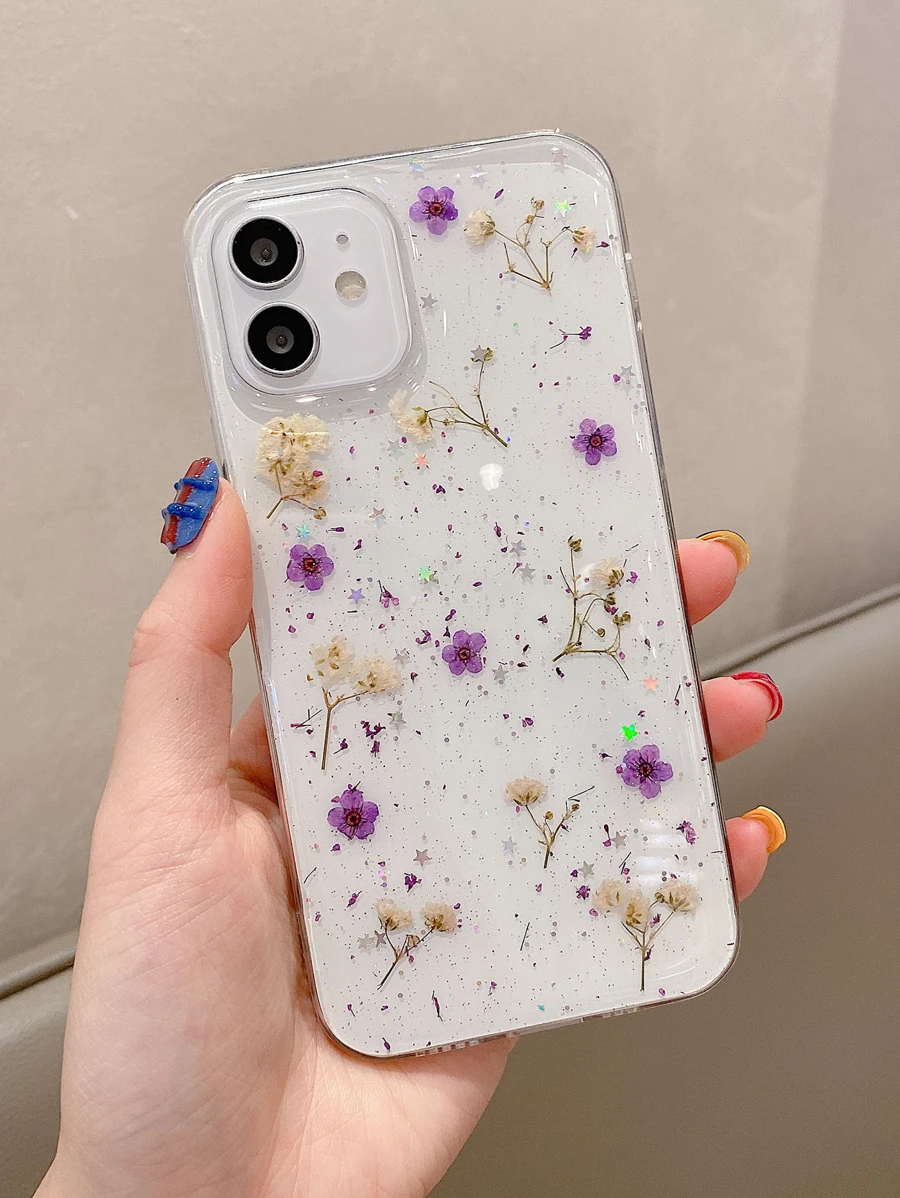 Floral Clear Phone Case - Multicolor - View 1