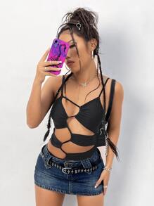 SHEIN ICON Cut Out Cami Bodysuit
