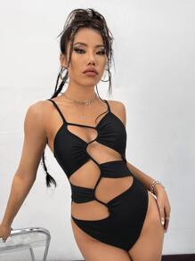 SHEIN ICON Cut Out Cami Bodysuit
