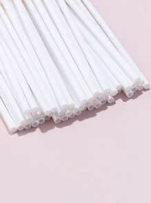 50 支/包 柔软迷你清洁棉签 睫毛清洁棒 化妆唇彩棒 - 白色 - 查看 3